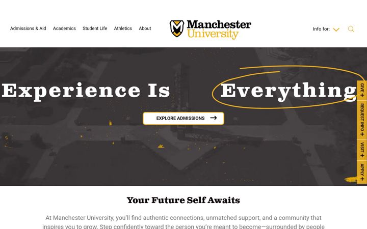 Screenshot von manchester.edu