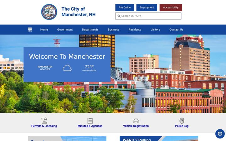 Screenshot of manchesternh.gov