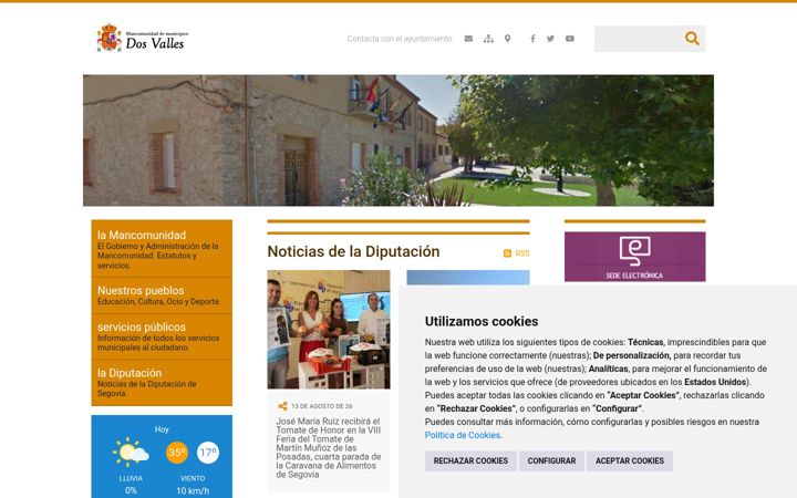 Screenshot of mancomunidaddosvalles.es