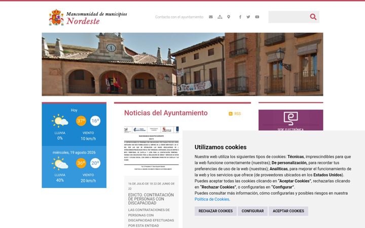 Screenshot of mancomunidadnordeste.es