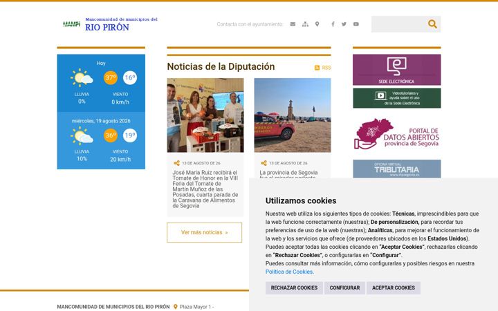 Screenshot of mancomunidadpiron.es