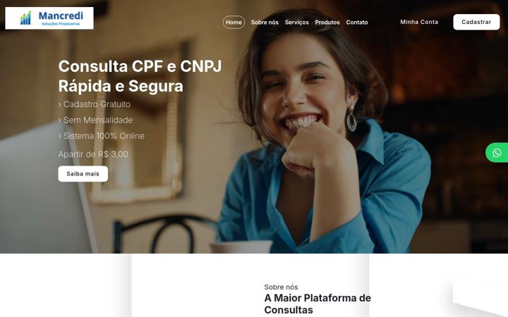 Screenshot of mancredi.com.br