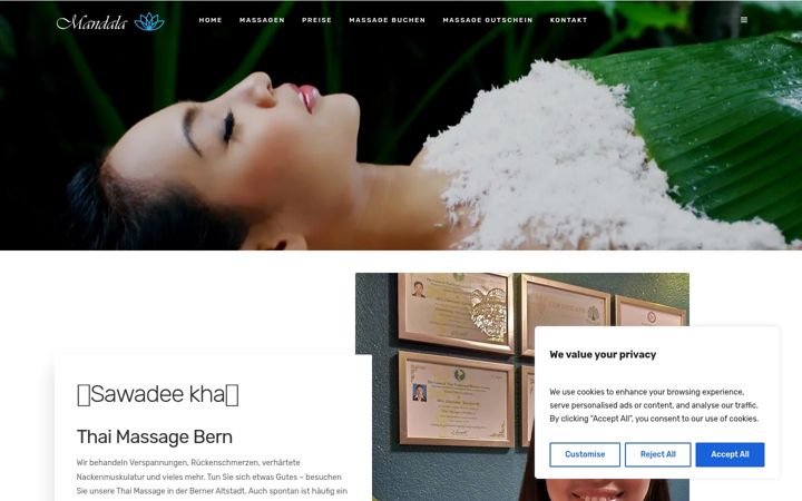 Screenshot of mandala-spa.ch
