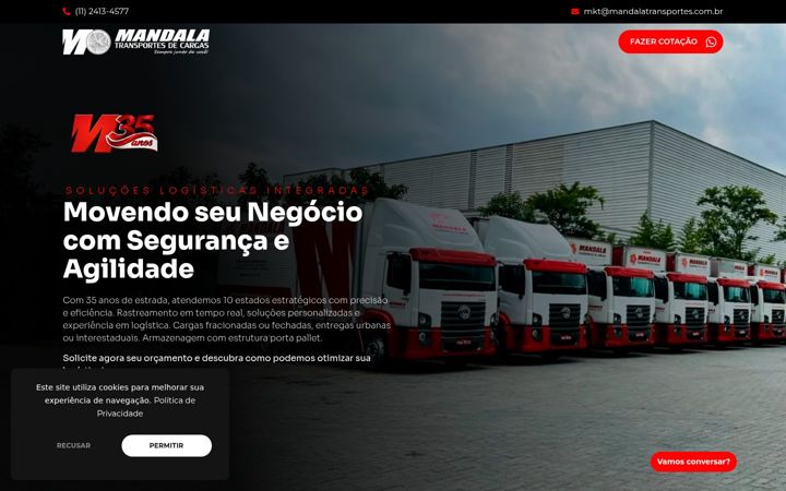 Screenshot of mandalatransportes.com