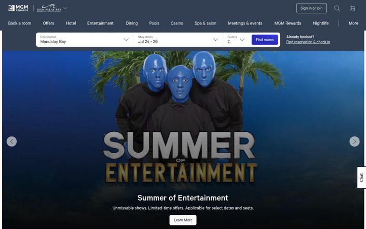 Screenshot of mandalaybay.com