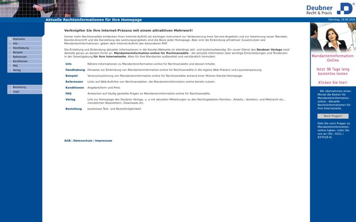 Screenshot of mandanteninformation.de