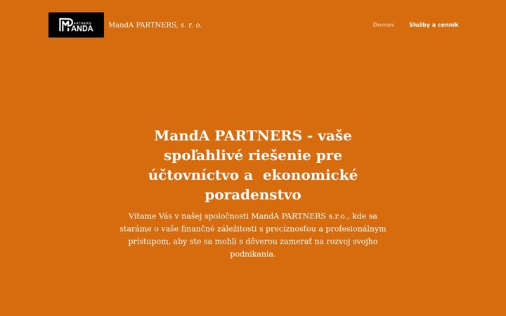 Captura de ecrã de mandapartners.sk