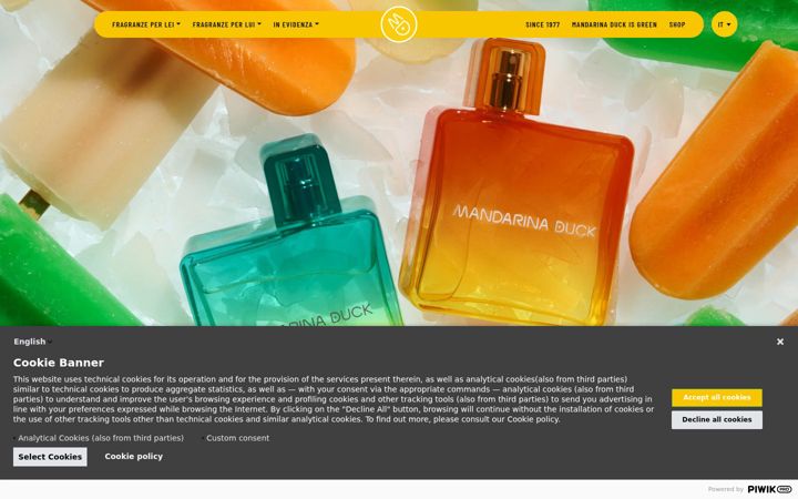 Screenshot of mandarinaduckfragrances.com