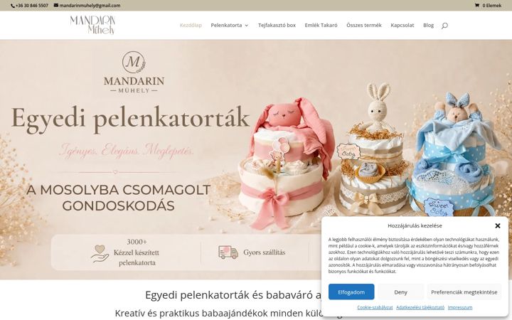 Screenshot of mandarinmuhely.hu