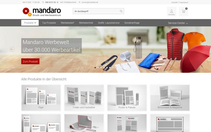 Screenshot of mandaro.de