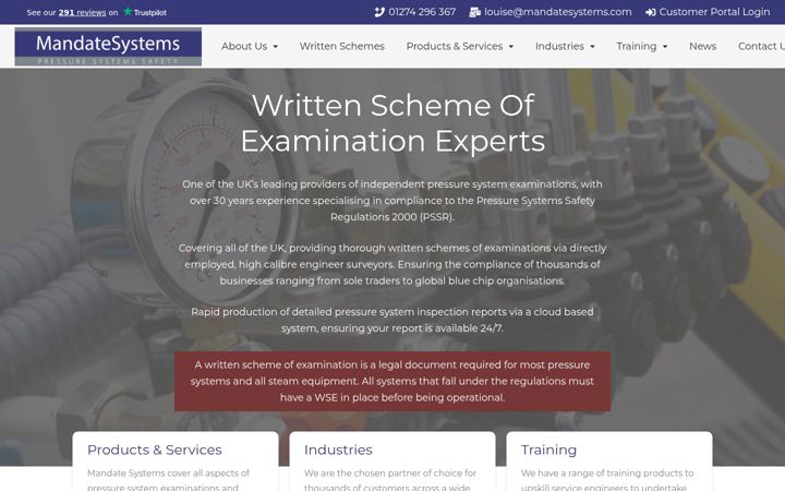 Screenshot of mandatesystems.com