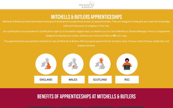 Screenshot of mandbapprenticeships.co.uk