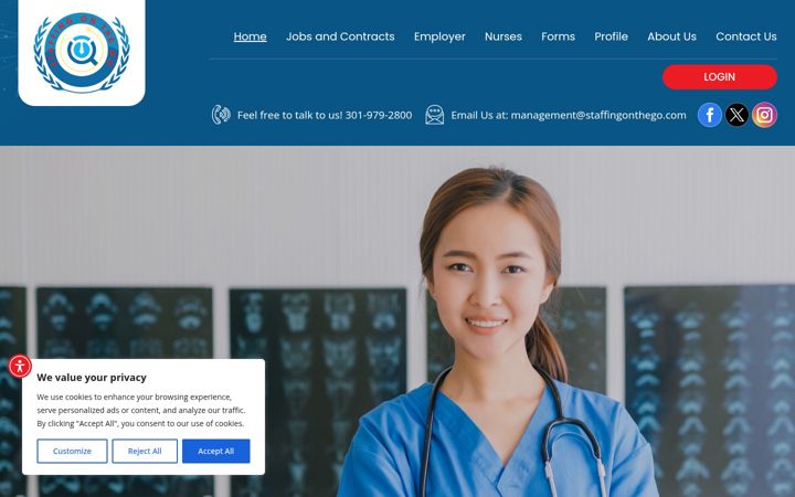 Screenshot of manddstaffingsolutions.com