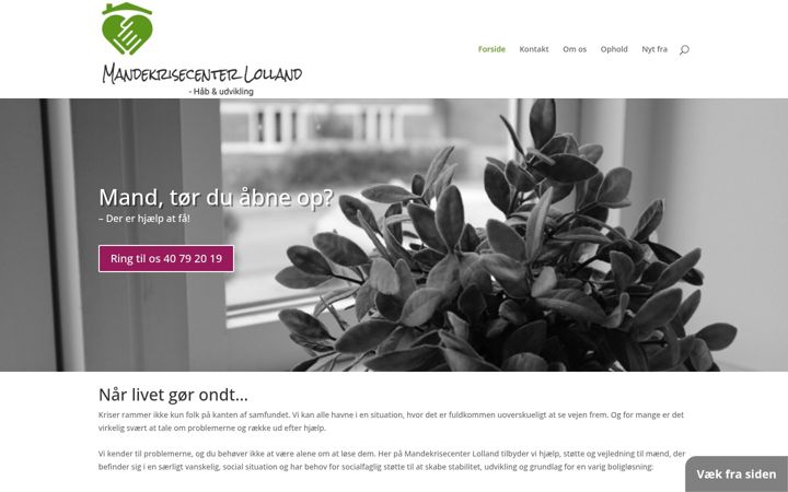 Screenshot of mandekrisecenterlolland.dk