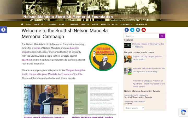 Screenshot of mandelascottishmemorial.org