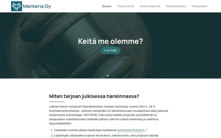 Screenshot van manders.fi