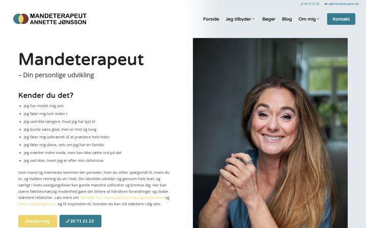 Ekrano kopija mandeterapeut.dk