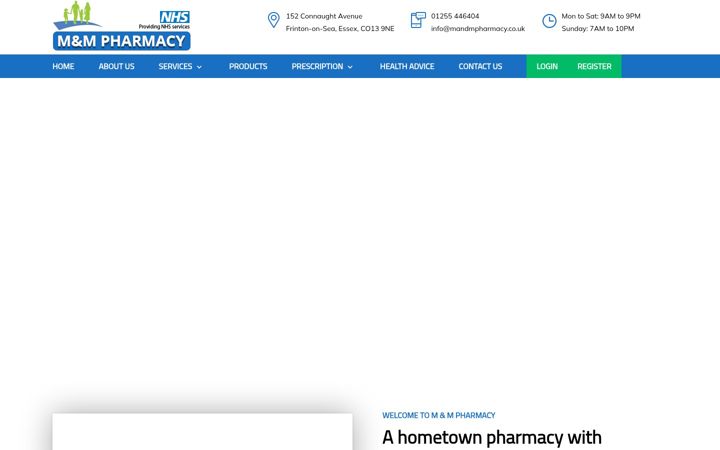 Screenshot of mandmpharmacy.co.uk