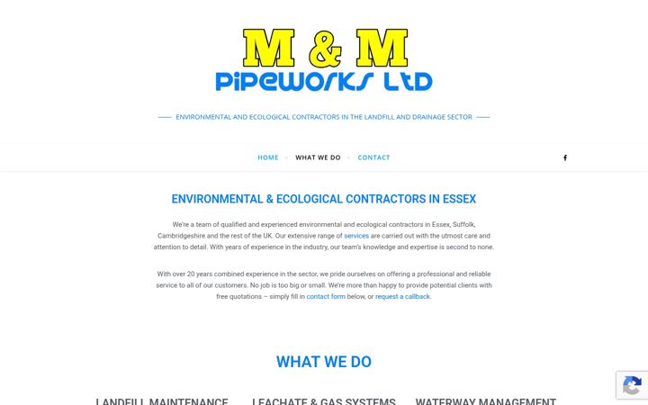Screenshot of mandmpipeworks.co.uk