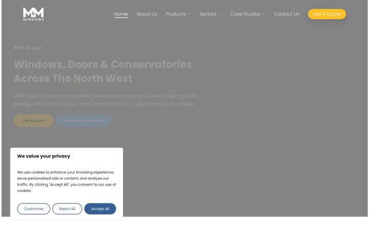 Screenshot of mandmwindows.co.uk