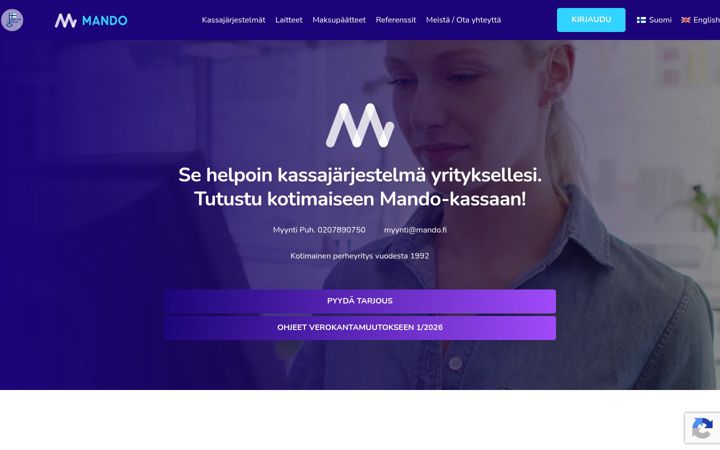 Screenshot van mando.fi