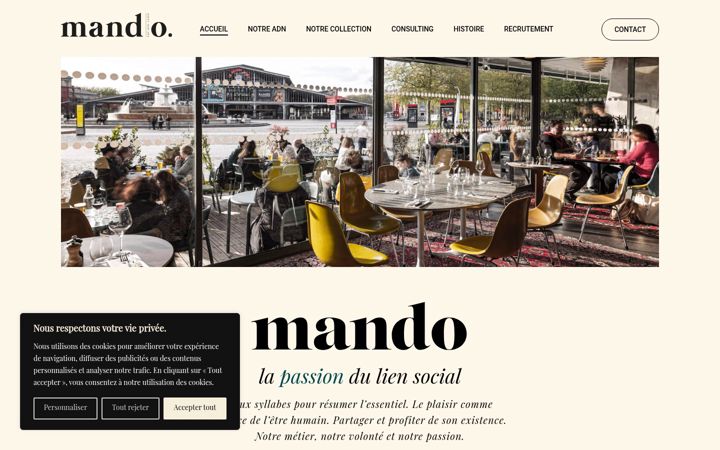 Screenshot of mandohospitality.com
