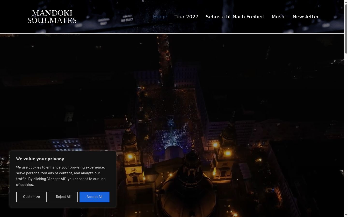 Screenshot des Einwilligungsbanners vor jeglicher Interaktion