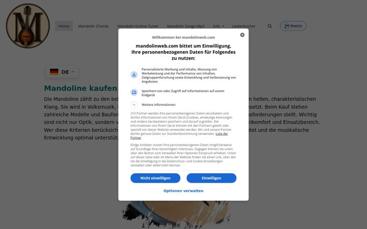 Screenshot of mandolinweb.com