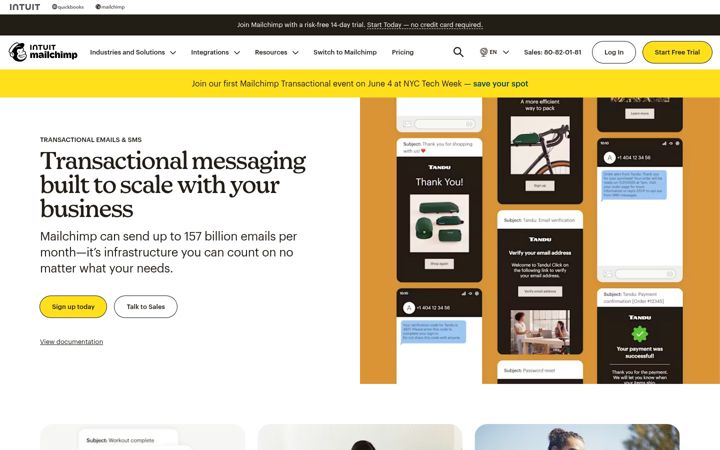 Screenshot of mandrill.com