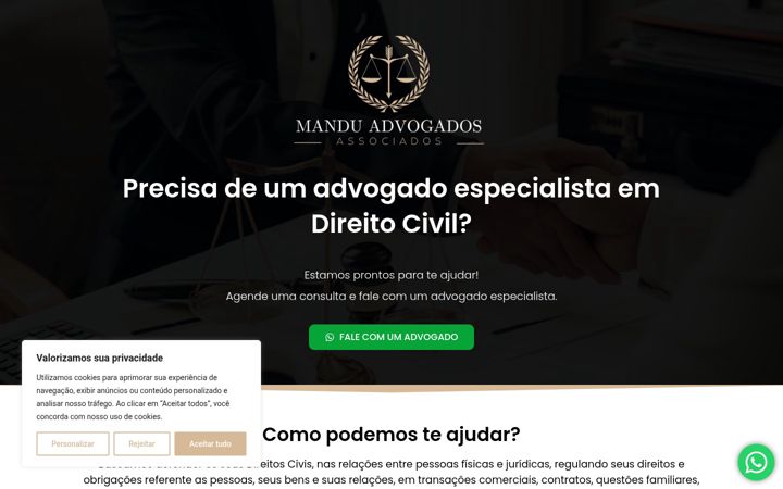 Screenshot of manduadvogados.com.br