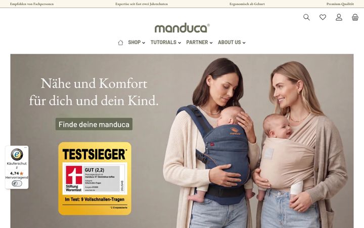 Screenshot of manduca.de