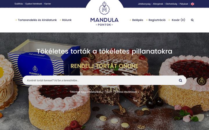 Screenshot of mandulapontok.hu