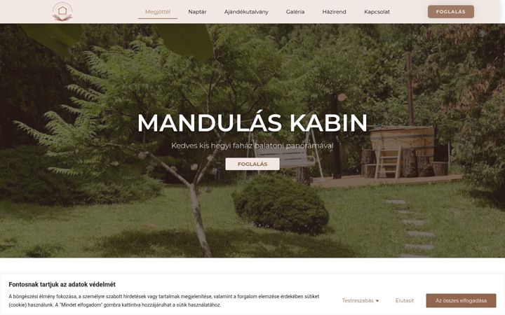Screenshot of mandulaskabin.hu