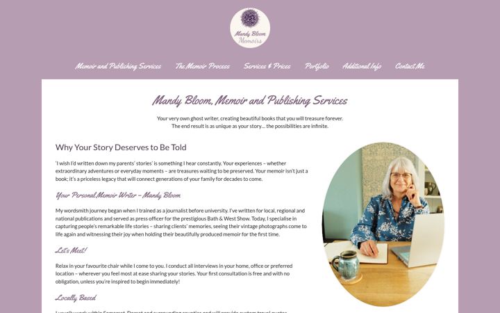 Screenshot of mandybloom.co.uk