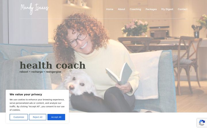 Screenshot of mandyisaacs.co.uk