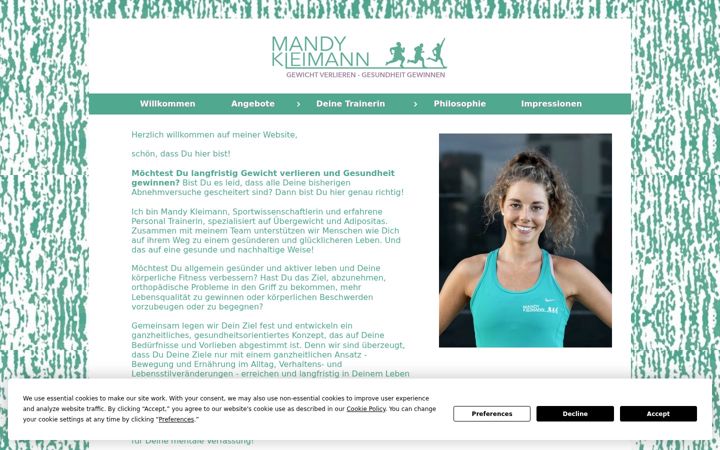 Screenshot of mandykleimann.de