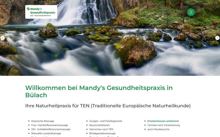 Screenshot of mandys-gesundheitspraxis.ch