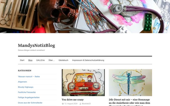 Screenshot of mandysnotizblog.de