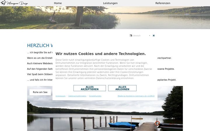 Screenshot of manegarm-design.de