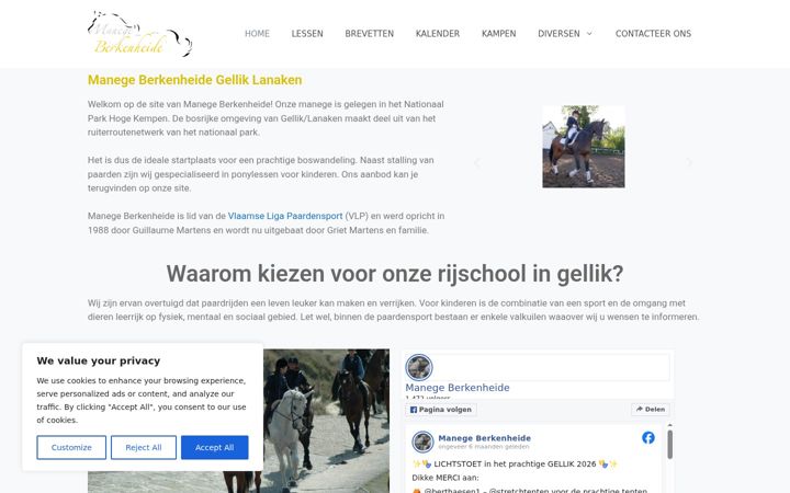 Screenshot of manegeberkenheide.be
