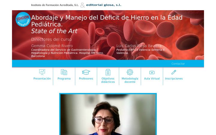 Screenshot of manejodelhierroenpediatria.com