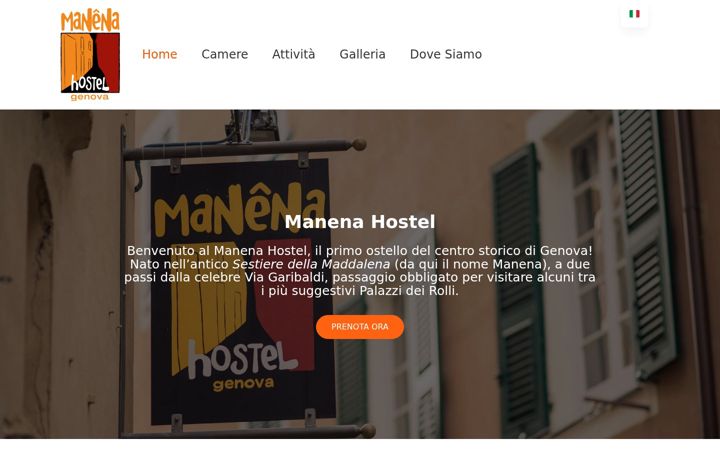 Screenshot of manenahostel.it