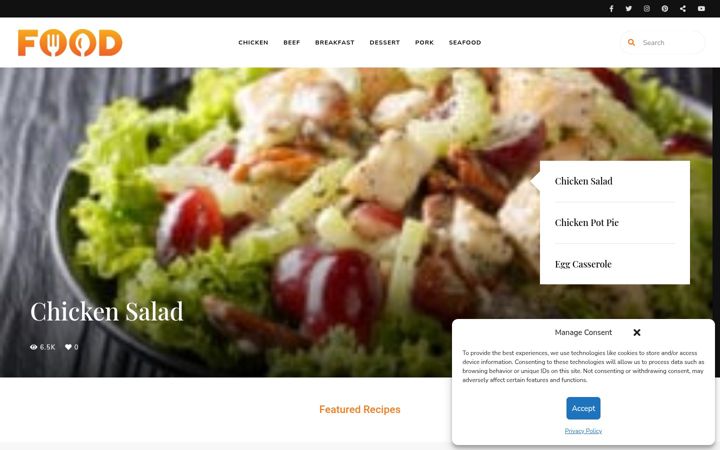 Screenshot of manfoodkitchen.com