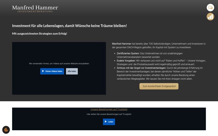 Screenshot of manfred-hammer.de