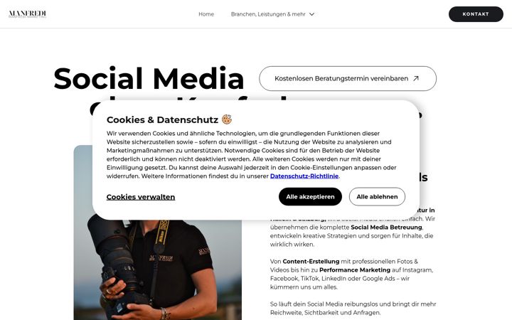 Screenshot of manfredibenedetta.com