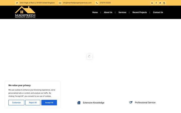 Screenshot of manfredipropertyservices.com