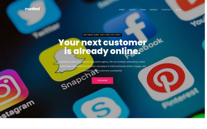 Screenshot of manfredlondon.com