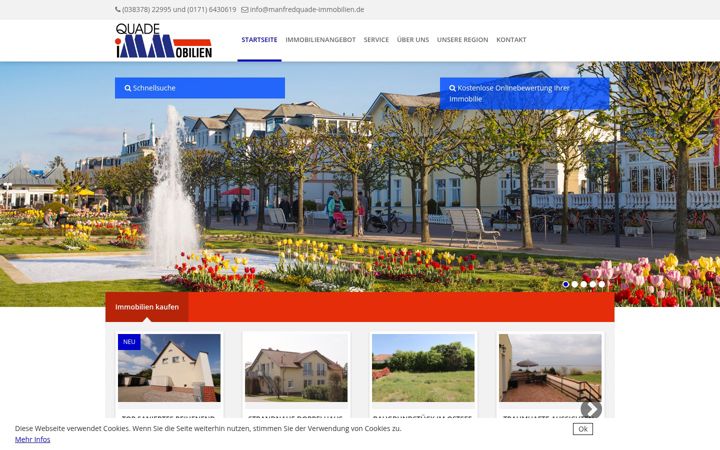 Screenshot of manfredquade-immobilien.de