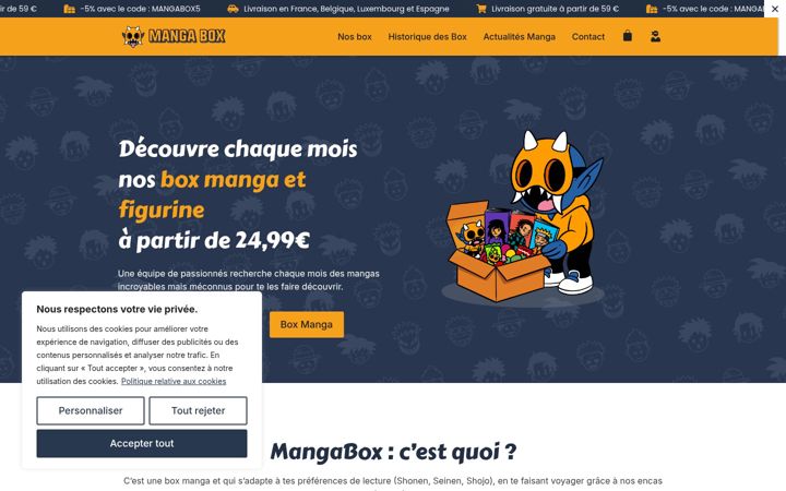 Screenshot of mangabox.fr