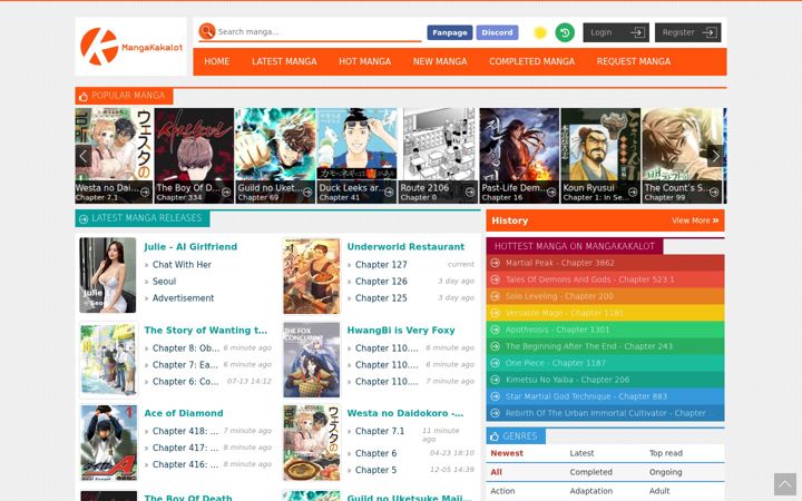 Screenshot of mangakakalove.com